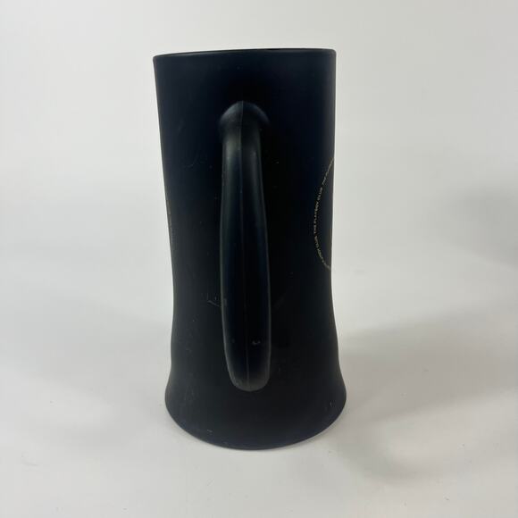 5 Vintage Playboy Club Black Drinking Mugs Glass Matte Black Gold Tankard 16oz - Picture 3 of 16